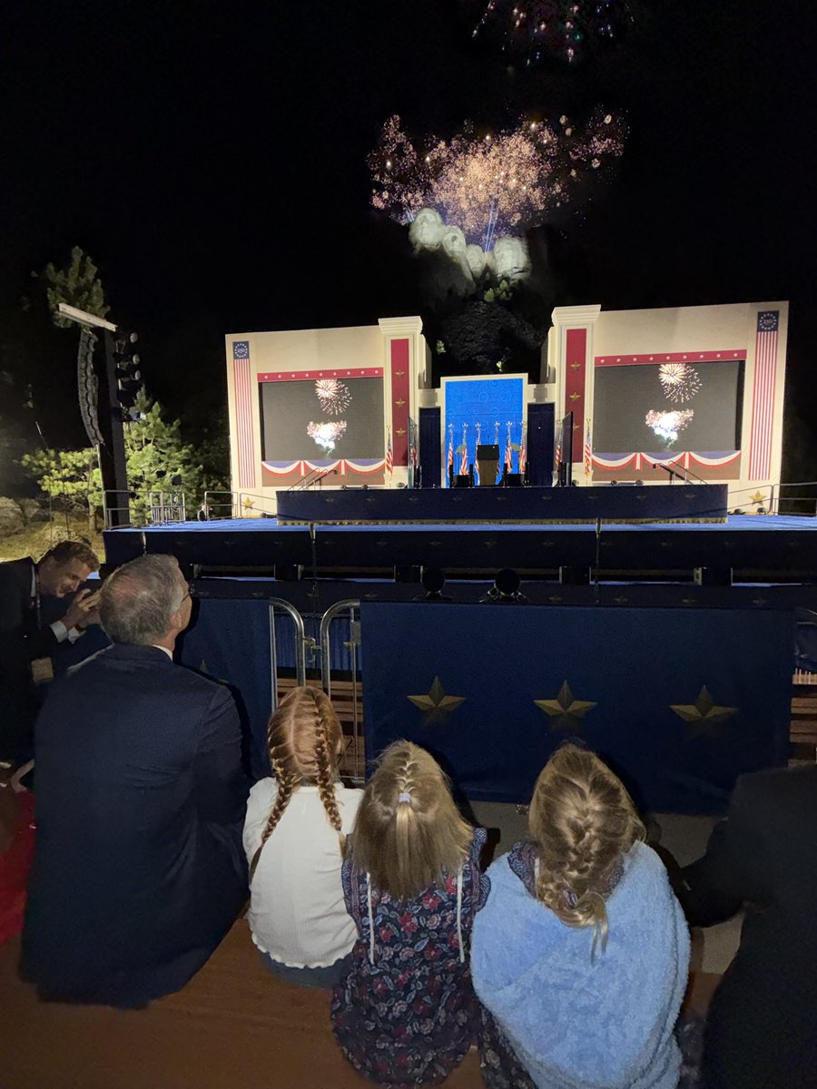 LeaderJohnThune's tweet photo. Honored to have welcomed @POTUS back to Mount Rushmore for an incredible tribute to America last night. Today, on Independence Day, we celebrate what our founding fathers started 250 years ago. I’m thankful for all those who have fought for our freedom since then, and I am excited for the future of this great nation.🇺🇸