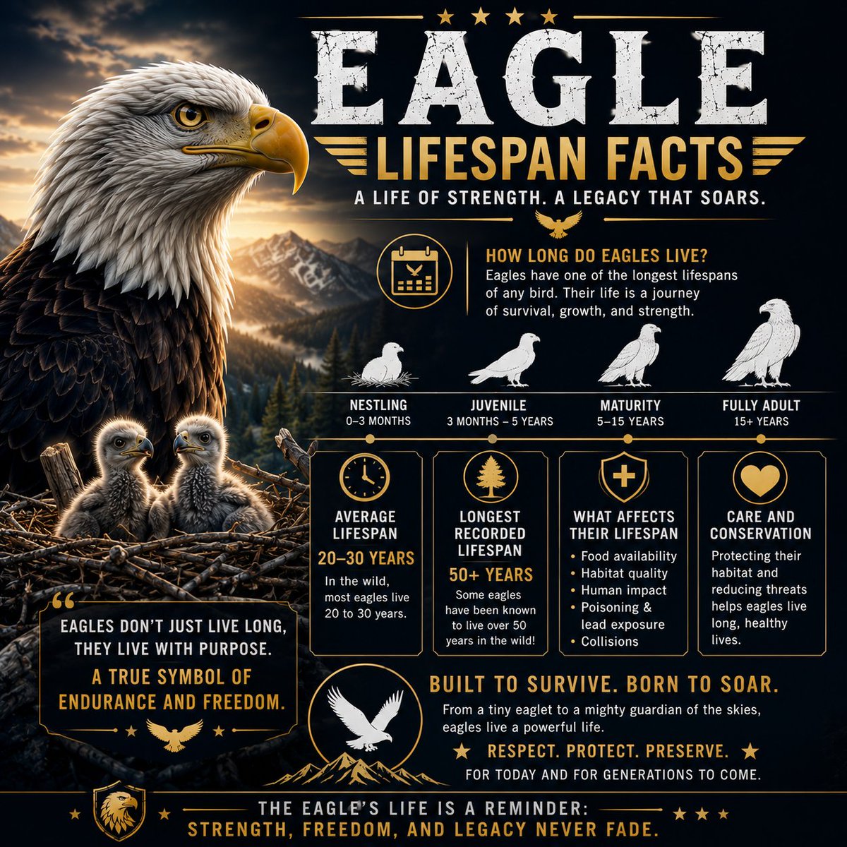 baldeaglenatio's tweet photo. 🦅 True strength isn't measured by years—it's measured by purpose. Eagles remind us that endurance, freedom, and legacy never fade. 💛
#BaldEagle #WildlifeFacts #NatureLovers #BirdsOfPrey #EagleLife https://t.co/jUYEKebV08