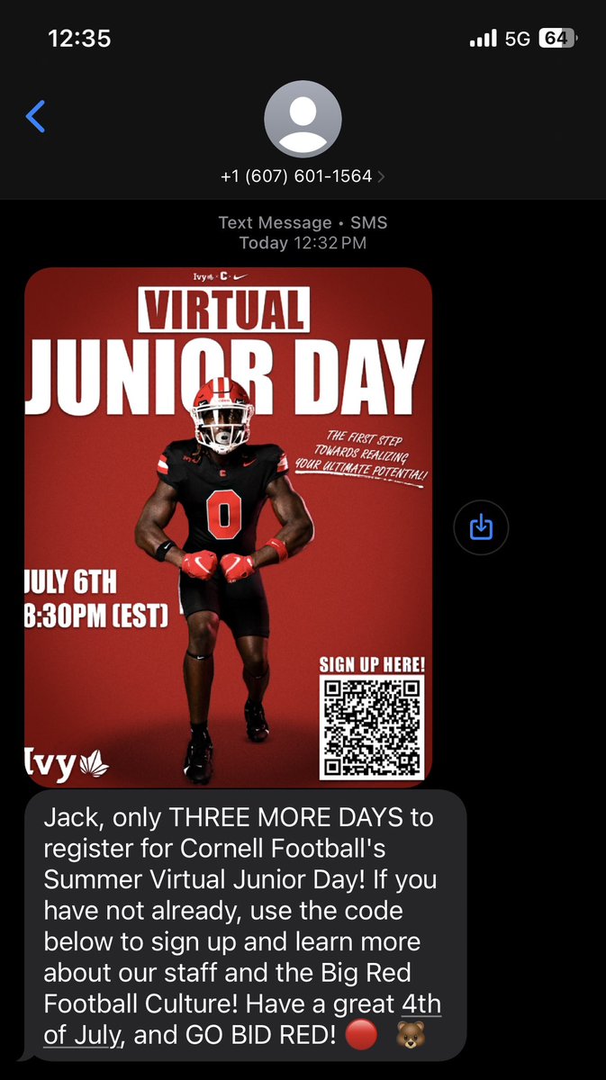 jackcostello72's tweet photo. Thank you to Cornell University  @BigRed_Football and @Coach_Hatcher20 for the invitation.  @Trinity_HSFB https://t.co/rxLUhlcuEn