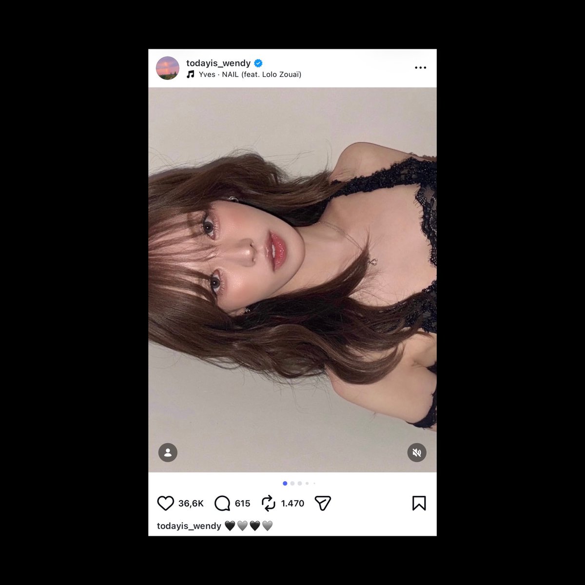 yvesupport's tweet photo. Wendy (Red Velvet) used ‘NAIL (feat. Lolo Zouaï)’ by Yves in her latest Instagram post! https://t.co/8SXwgMkEH4