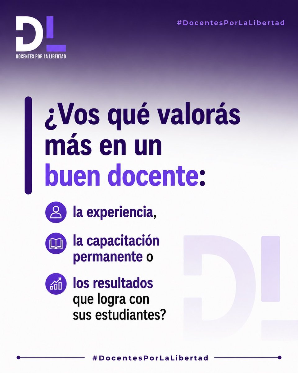 efdap_'s tweet photo. La Docencia necesita volver a ser una CARRERA DE EXCELENCIA. 

¿Estás de acuerdo? Te leemos. 

#DocentesPorLaLibertad https://t.co/Cye38VcQ8z