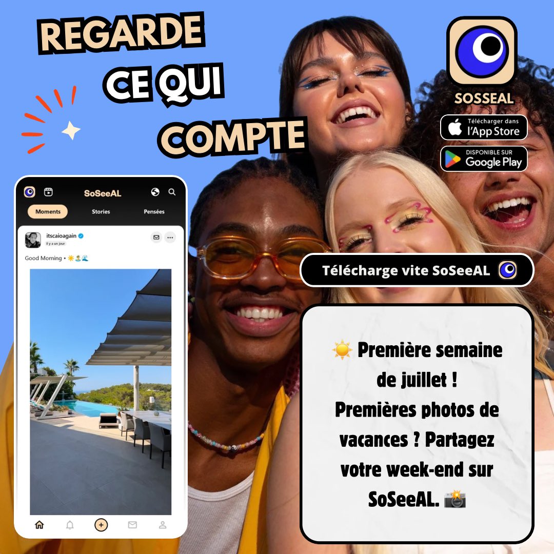 app_soseeal's tweet photo. Le week-end commence, c’est le moment parfait pour partager tes plus beaux selfies, tes sorties et tous les bons moments qui t’attendent. Rejoins la communauté SoSeeAL et fais partie de l’aventure 📸✨ #SoSeeAL #WeekEnd #Selfie #Communauté #Partage https://t.co/yFyzvF3rvI