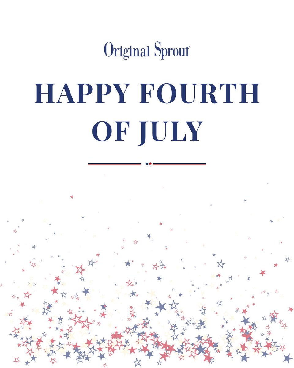 originalsprout's tweet photo. Happy 4th of July from Original Sprout! 💙🤍❤️ We hope you have an amazing celebration with family, friends, and neighbors. 

#HappyFourth https://t.co/et2fazI4Mp