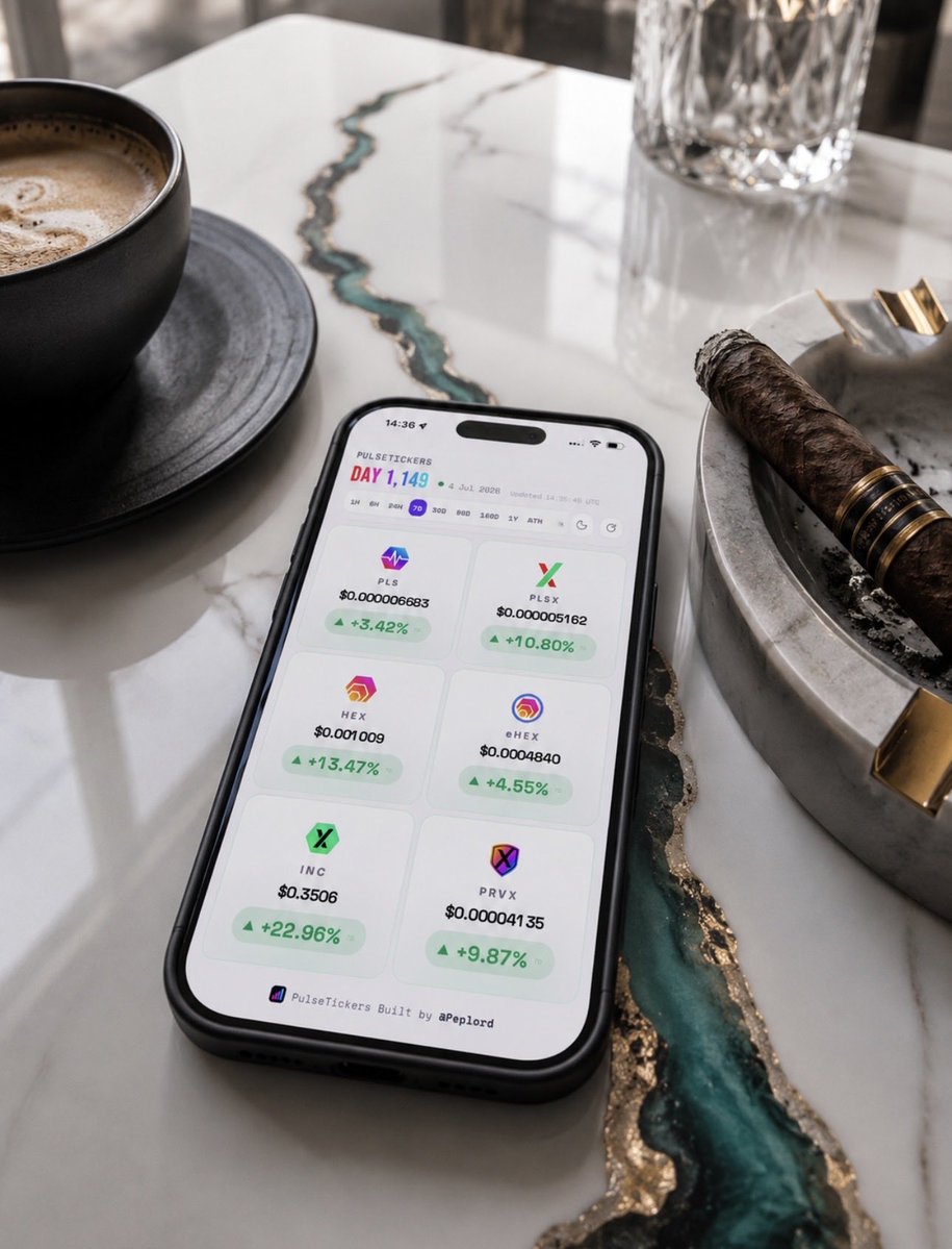 Peplord's tweet photo. GM PulseChain 

Finally, some green. 👌 

Track the live prices at 
pulsetickers dot com ⚡️ https://t.co/TNDvlTbIHW