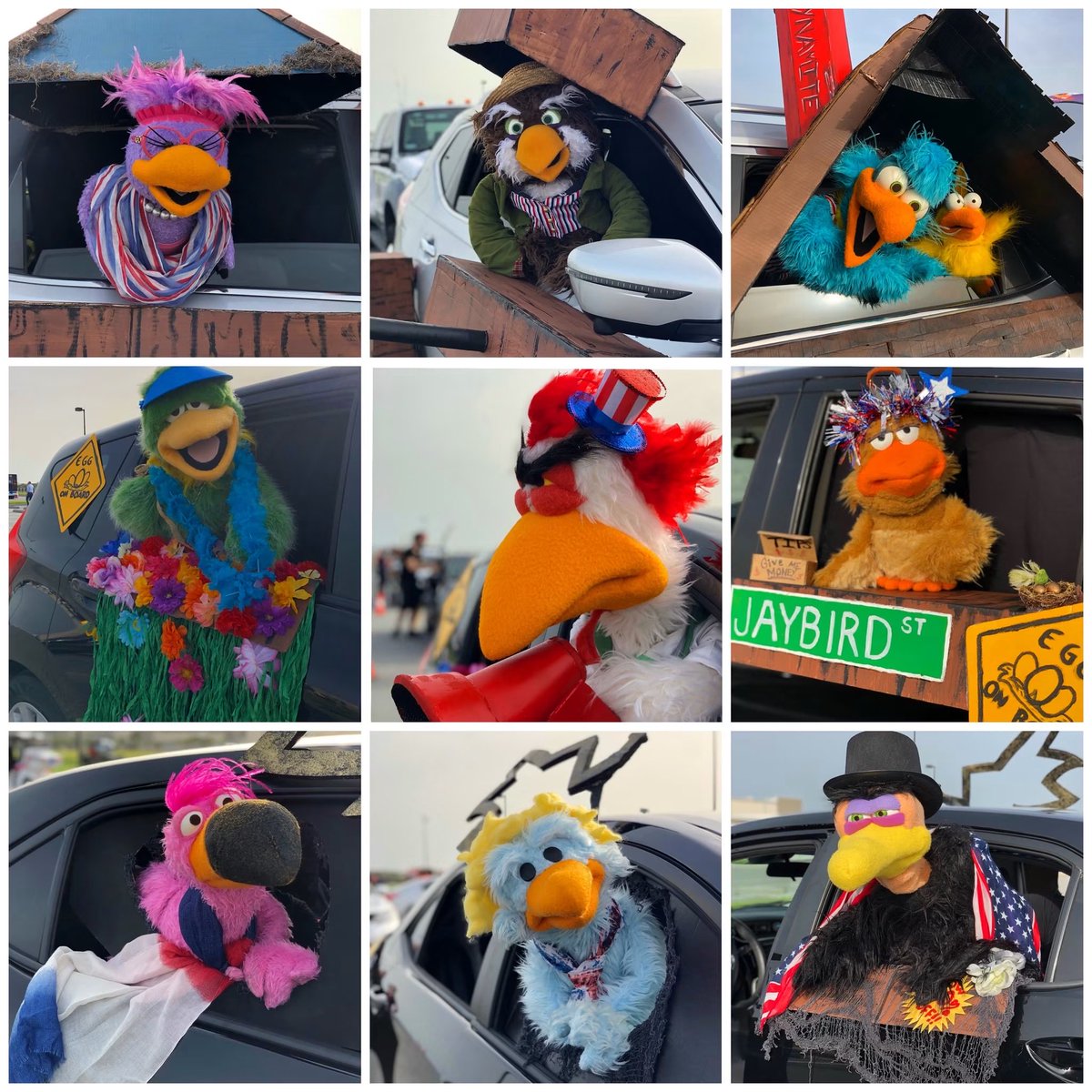 BirdCallRadio's tweet photo. The Bird Union officially approved a patriotic celebration… then Speck brought fireworks to the parade... 🧨 Take cover! Happy 250th, America! 🇺🇸 

#america250 #fourthofjuly #parade #birdcallradio #birdcall https://t.co/Y8TBiczV9H