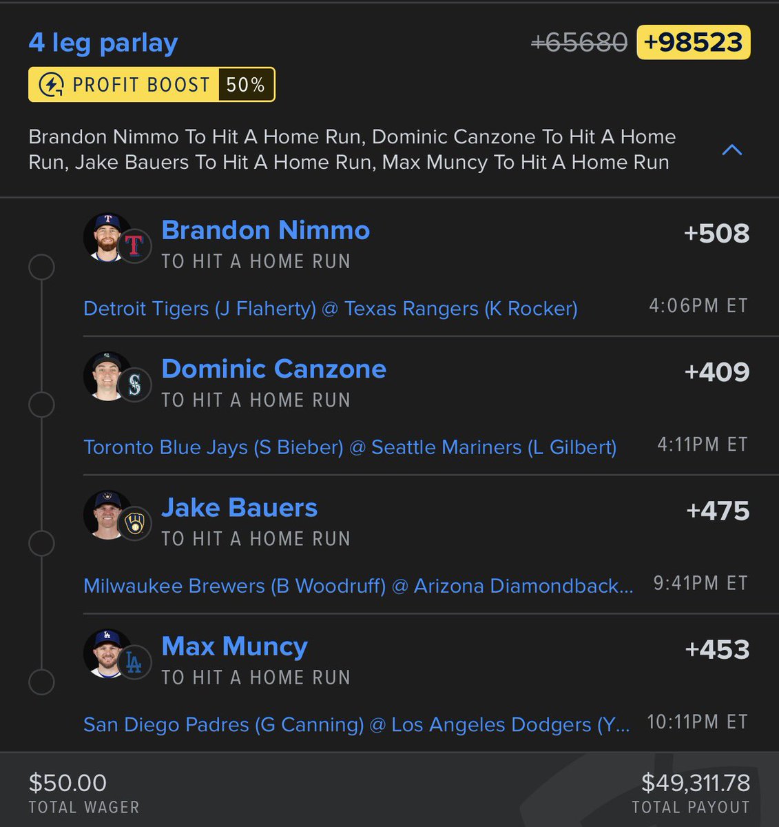 MCbets__'s tweet photo. $50,000 on Americas birthday 🇺🇸

Whos tailing? https://t.co/b3Uiq0p7B7