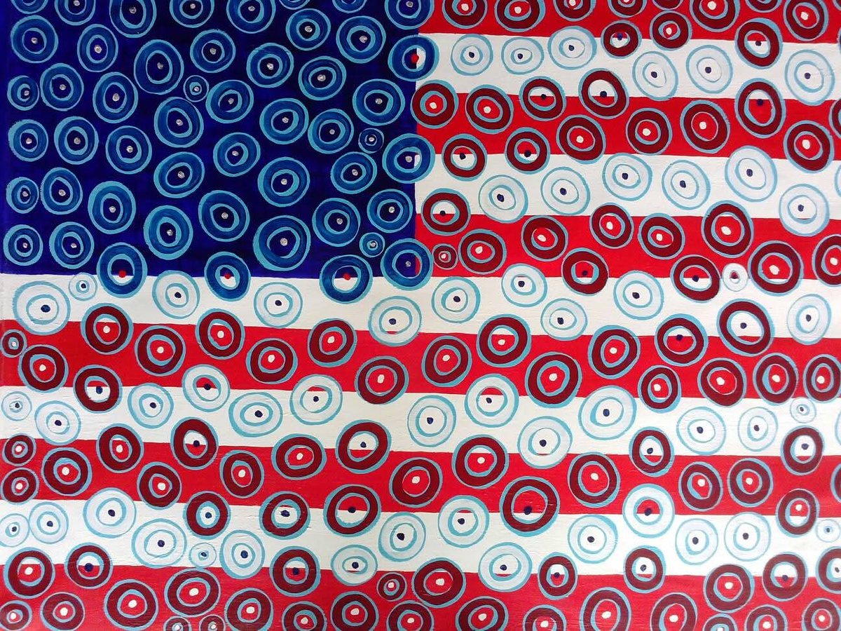 FrankTheArtist's tweet photo. Happy 4th of July ! God Bless America 🇺🇸 🙏 ❤️  !!!
 Americana - 48" x 36" - Acrylic on Canvas - 2014 ( Private Collection ) https://t.co/t6cYjF1mtE