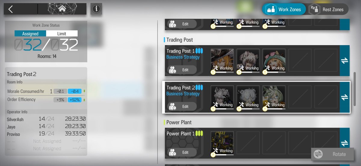 Snowblindalone's tweet photo. @arknightsfess Use Proviso.
Better if you have Fiammeta. You can have 24/7 Proviso working and deplete those gold bar fast and turn it into LMD. https://t.co/iqmgRgTIp2