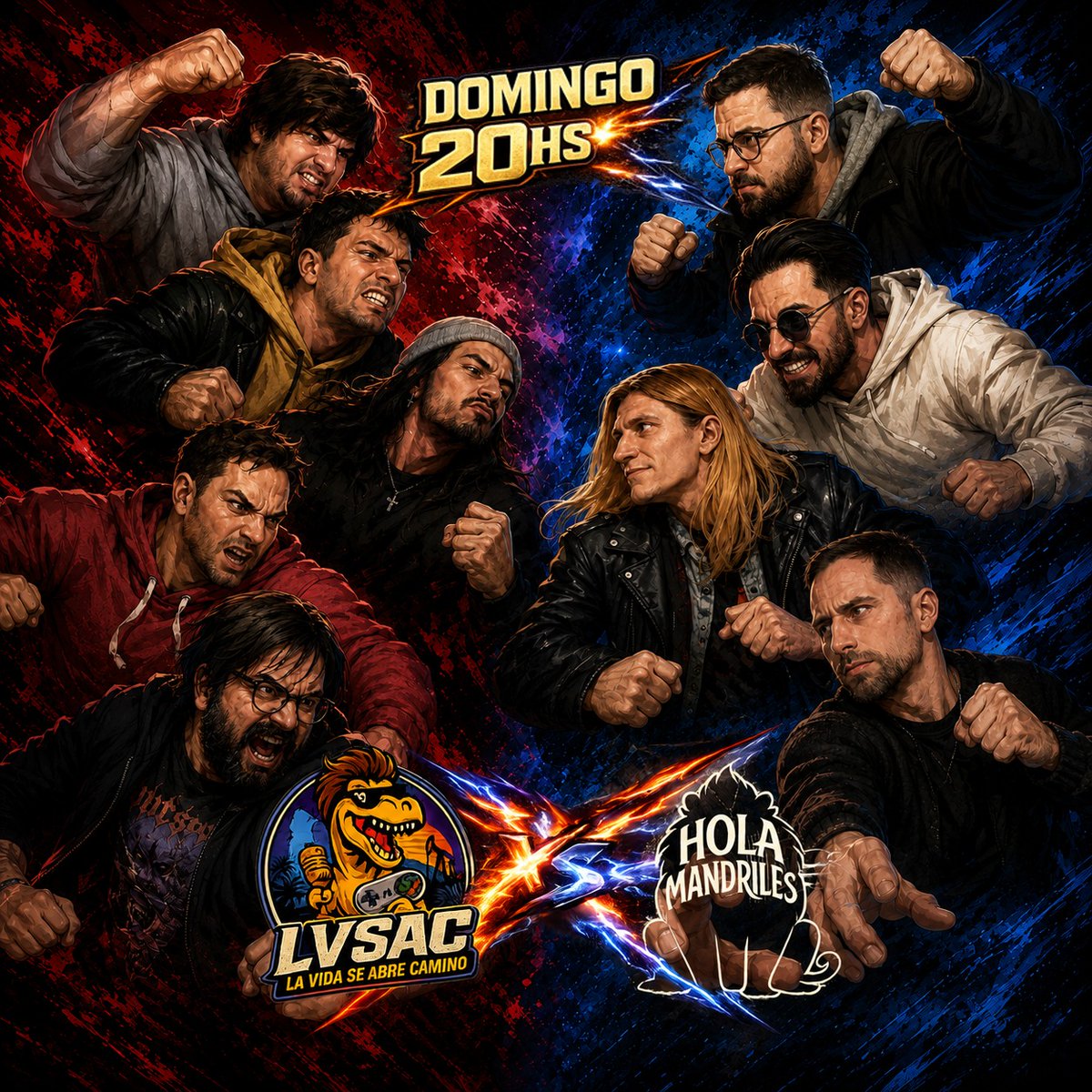 HolaMandriles's tweet photo. 🥊Mañana también se viene Crossover. La batalla final @LVSAC_ok VS Hola Mandriles 💪🏻 https://t.co/i4lh0UFmmD