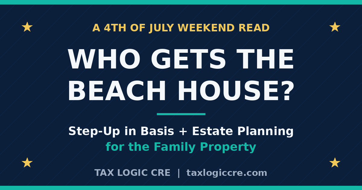 NickCoppola18's tweet photo. The most expensive mistake at the family beach house this weekend won't be the fireworks.

It'll be the parents who gift the house to the kids instead of letting them inherit it.

Gift: kids get your 1995 basis. $1M+ taxable gain.
Inherit: stepped-up basis. Gain nearly erased.

And if the house is on Airbnb: depreciate aggressively now, hold until death, and the step-up wipes out the recapture too.

One question over coffee: "What do we want to happen to this place?"

Five moves, explained: https://t.co/MgwqHFCHsz