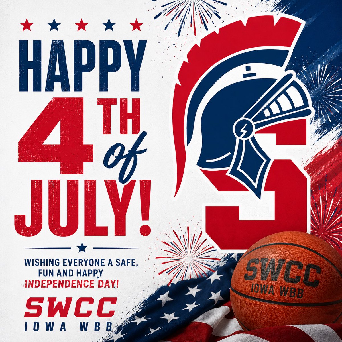 swcc_wbb's tweet photo. Happy 4th of July from the SWCC Women’s Basketball Team! 🇺🇸 🔴🔵⚔️ https://t.co/tfXeJ3IEeN