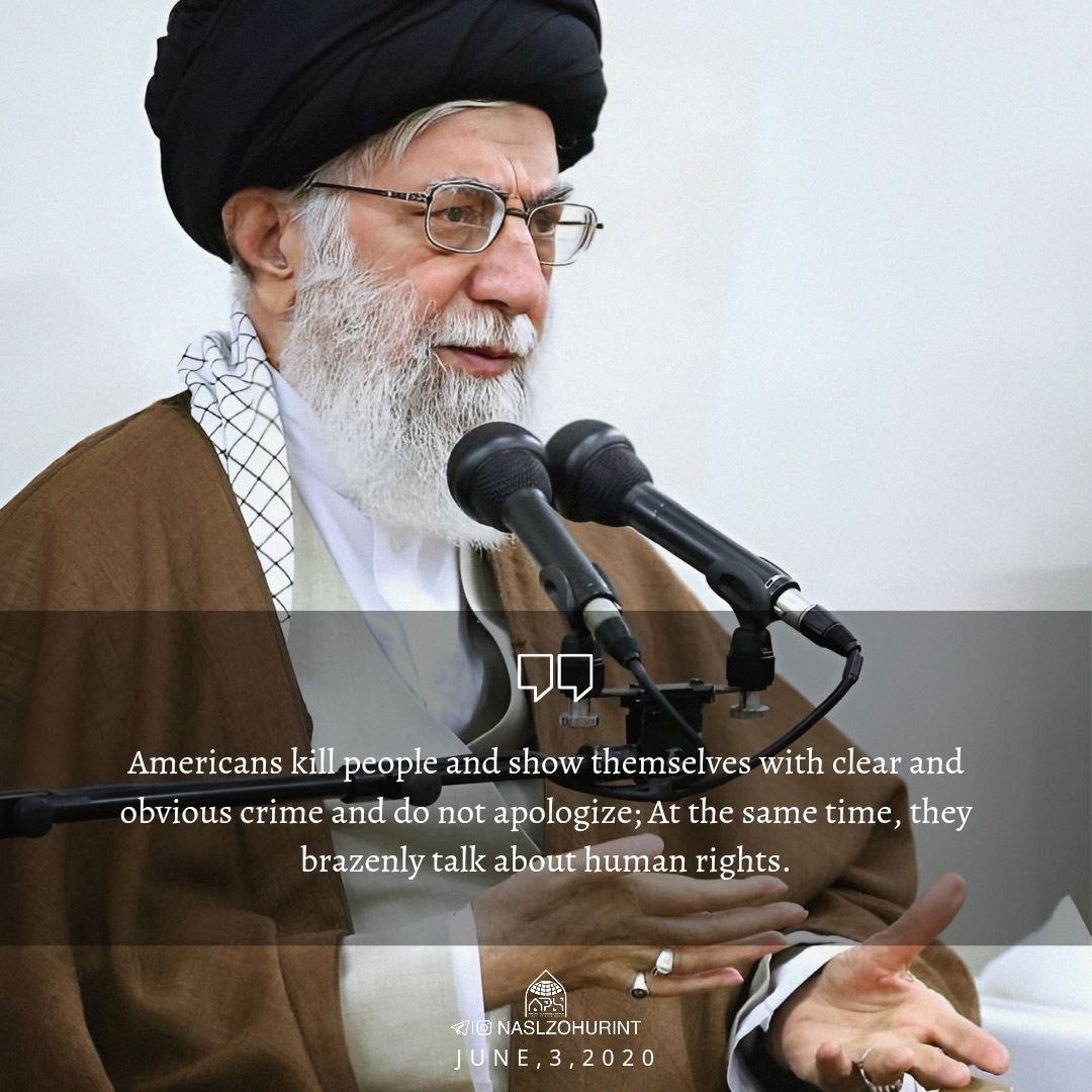 JVJ_2020's tweet photo. @CNN Americans kill people and show themselves with clear and obvious crime and do not apologize; At the same time, they brazenly talk about human rights. [June 3, 2020]

#KhameneiTheGreat https://t.co/g5Pwo0GI8K