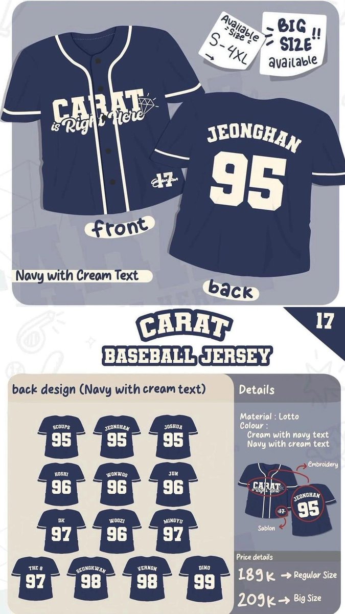 d_sinagtala's tweet photo. wts lfb svt ph go 🇵🇭

𐙚 ⚾️๋࣭ ⭑[ army bts, carat seventeen, baseball jersey embroidered ✴︎˚ by @jajanbarengmj ]

☆ production — 4 to 6 weeks
☆ feta, 5 to 7 days after ship-out
size: small to 9XL, material: LOTTO

₱850  each
🗓 doo & dop: july 15, 11:00 AM 

🎾 order here —https://t.co/yHkxiEnmp1