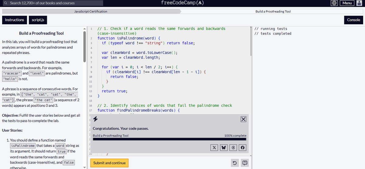 rawat78507's tweet photo. #LSPPDay34
Finished the JavaScript loops module on @freecodecamp ! Built a string repeater, a missing letter detector, a smart pantry restocker, and a text proofreading tool.  #60DaysOfLearning2026 #LearningWithLeapfrog @lftechnology #JavaScript https://t.co/orNqJDmTWD