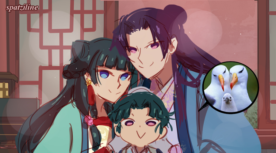 spatziline's tweet photo. Jinshi, Maomao and their son lol (Impossible Fanchild AU) #theapothecarydiaries #kusuriyanohitorigoto https://t.co/VdWBBBIZu2