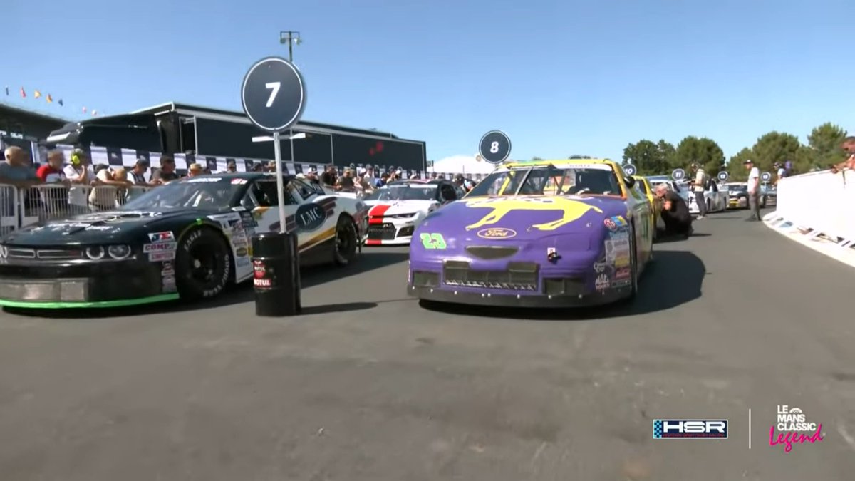 STaranto92's tweet photo. HSR NASCAR Classic at Le Mans getting ready to get going. Stock cars spanning from the 1960s all the way to the 2020s

IMSA's YouTube channel is streaming this if you'd like to watch https://t.co/MkvlFFgoR0