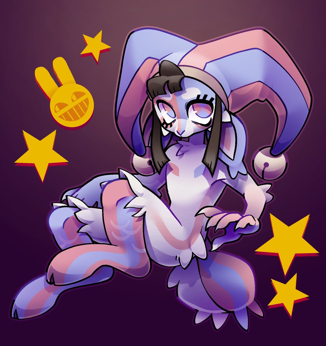 Psykodaic's tweet photo. Attack for @fenokey on AF!
I always loved this Pomni design, so I got rlly excited when I found Feno on AF 🌟🌟
#artfight2026 https://t.co/Y36BJL97K2