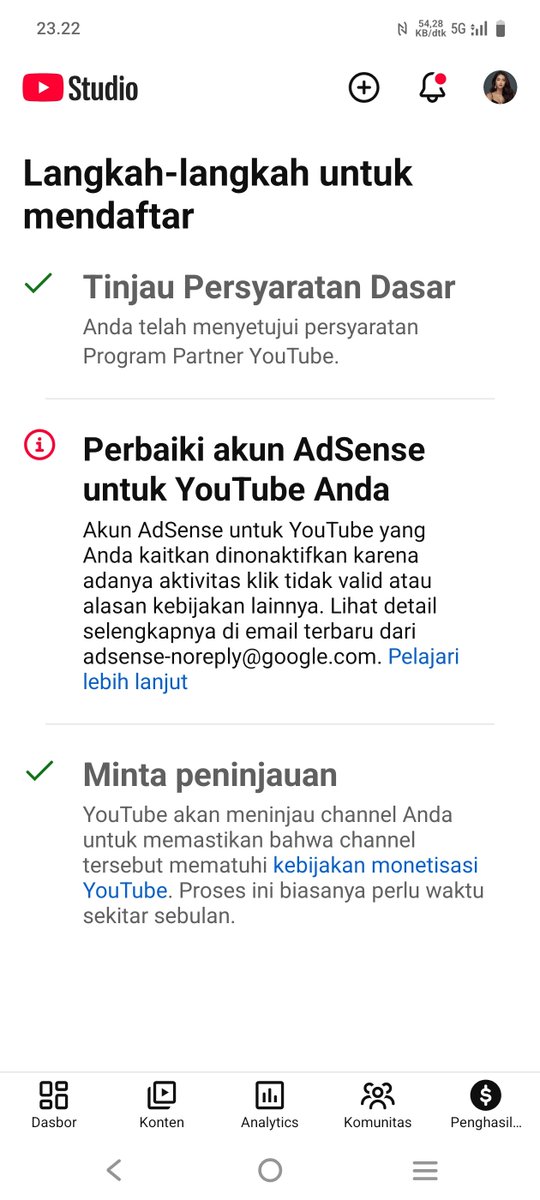 MusikZahrani's tweet photo. @YouTubeCreators Saya mengalami kendala seperti ini, secara tiba tiba akun adsense milik saya di nonaktifkan, padahal saya tidak pernah melakukan pelanggaran dan saya juga memahami pedoman komunitas di youtube. https://t.co/Hq1Tb8ZZWe