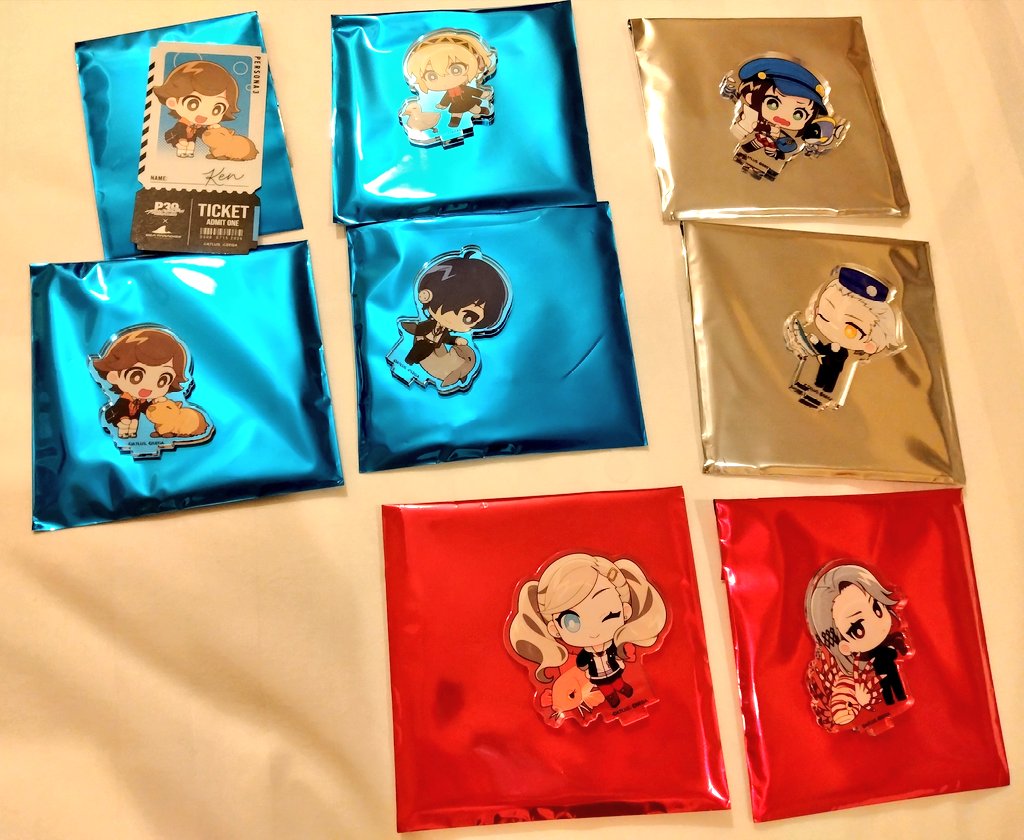 uuuk0four's tweet photo. 【交換】ペルソナ シーパラダイス アクリルスタンド 

譲)P3:男主人公、アイギス、天田
P5:杏、冴
ベルベット:マリー、テオ

求)荒垣(同種＞異種)、真田、P3女主人公、巽、足立、喜多川、モルガナ、看守双子、定価
7/5シーパラ手渡し優先、決まらなければ郵送
荒垣のみ買取可能
よろしくお願いします https://t.co/XELHjd5Uhd