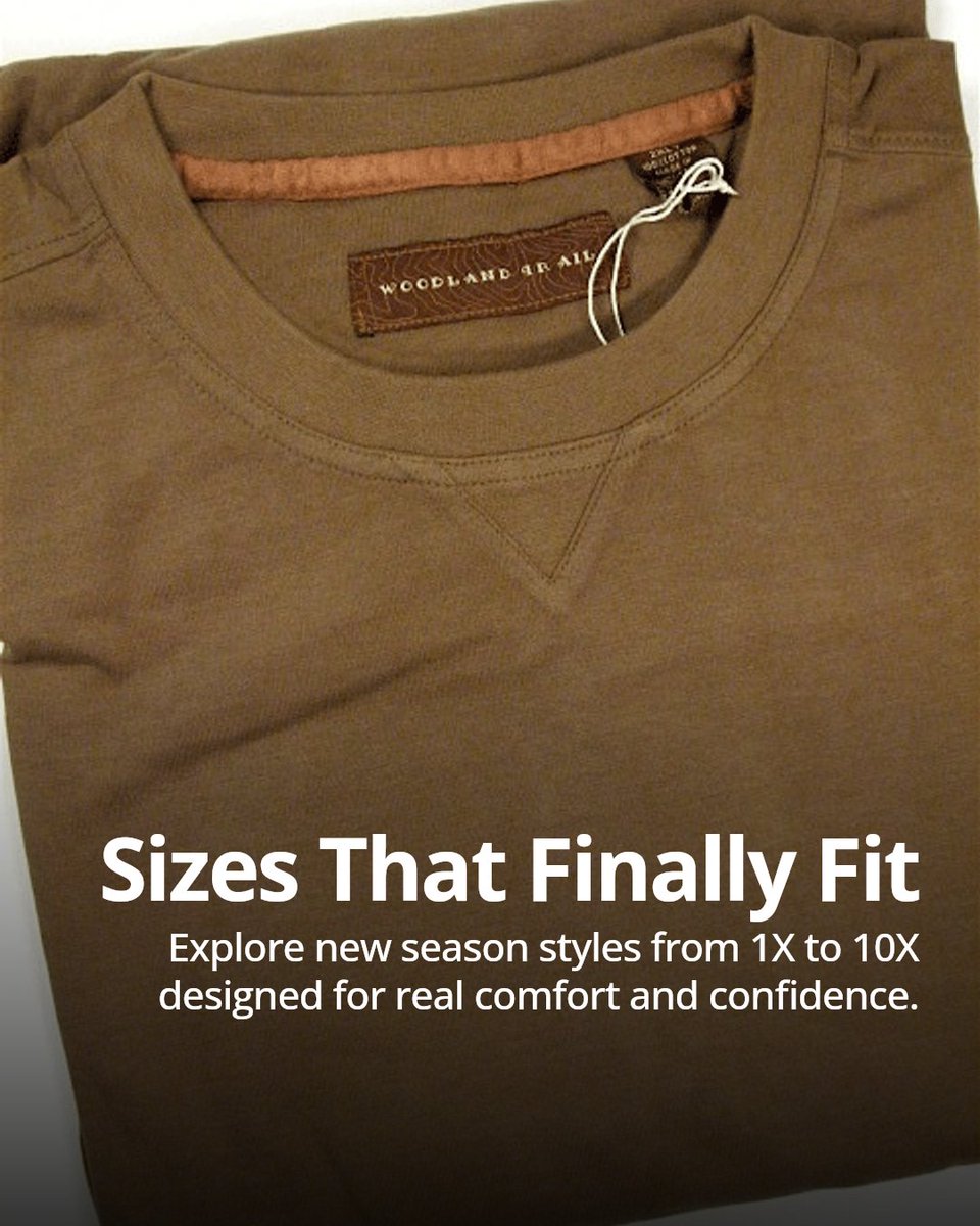 bigtalldirect's tweet photo. Big and tall men deserve style that fits without the squeeze. New season essentials are here with sizes from 1X Big to 10X Big and tall options. Find comfort and confidence in every piece. Explore your perfect fit today https://t.co/WKTSdZQXgN
