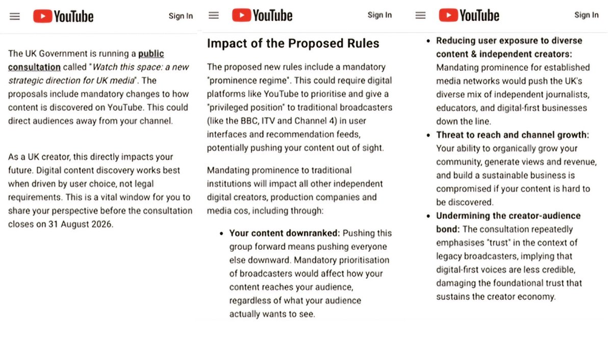 TheLifeVibe's tweet photo. On this 4th July, 🇺🇸 Independence Day, the UK state is forcing an American company, YouTube, to accept its demands for state algorithm dominance.... Not good news for small creators starting out. https://t.co/5qpkT8pDed