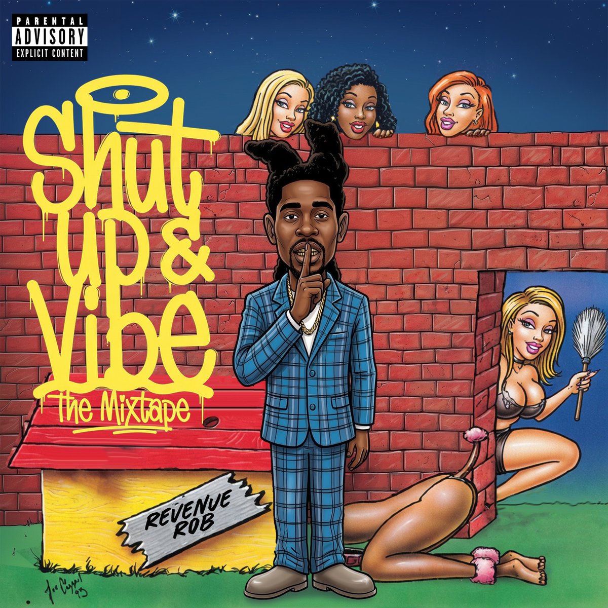 Clover_Mafia's tweet photo. One of the cover concepts created for Revenue Rob and his mixtape "Shut Up &amp; Vibe."

Sometimes paying respect to the classics is the best way to create something that still feels fresh.

#CoverArt  #MixtapeCover https://t.co/xs8psZME77