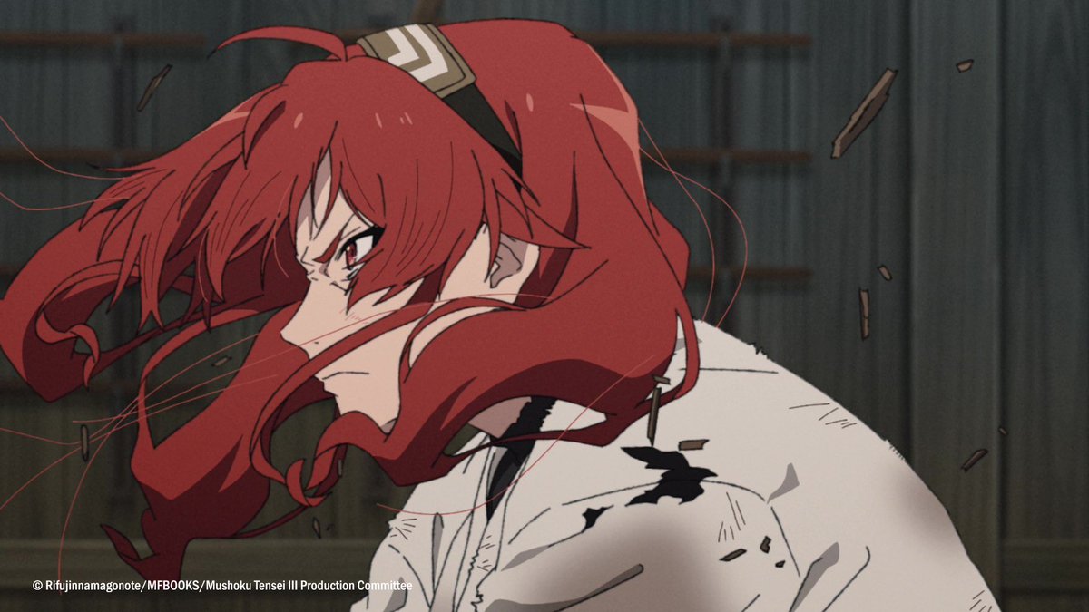 animetv_jp's tweet photo. Get stronger, Eris! 🔥

— Watch Mushoku Tensei: Jobless Reincarnation Season 3 on Crunchyroll! https://t.co/nCL5OgxkKv