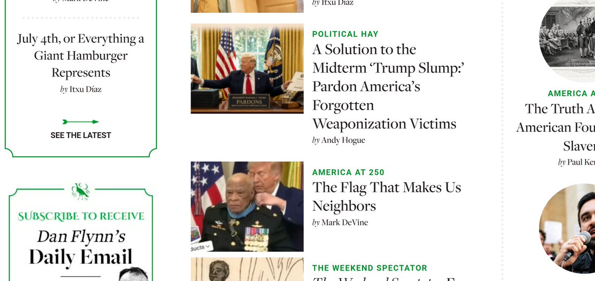 themikeshirley's tweet photo. 🇺🇸 We made the front page! Thank you again to @amspectator for giving the "forgotten" weaponization victims, especially those who bravely stood up for their President and Country, some much-deserved attention. Happy 250th! 

#250Americans #Freethe43 

https://t.co/43TOSpGbM4 https://t.co/qu6HX2hEOV