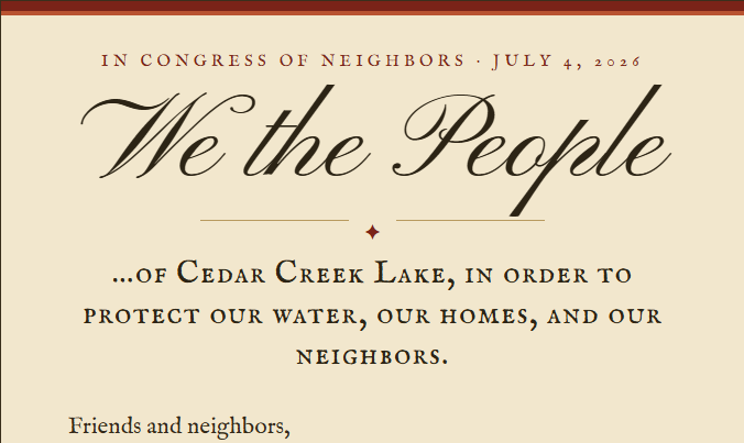 SaveCedarCreek's tweet photo. Happy 4th! A short post of thanks to you, our neighbors in this fight. The more who join, the harder we are to ignore:

See the full post==>
https://t.co/kG3aFFb0FQ https://t.co/GolJuuJdOf