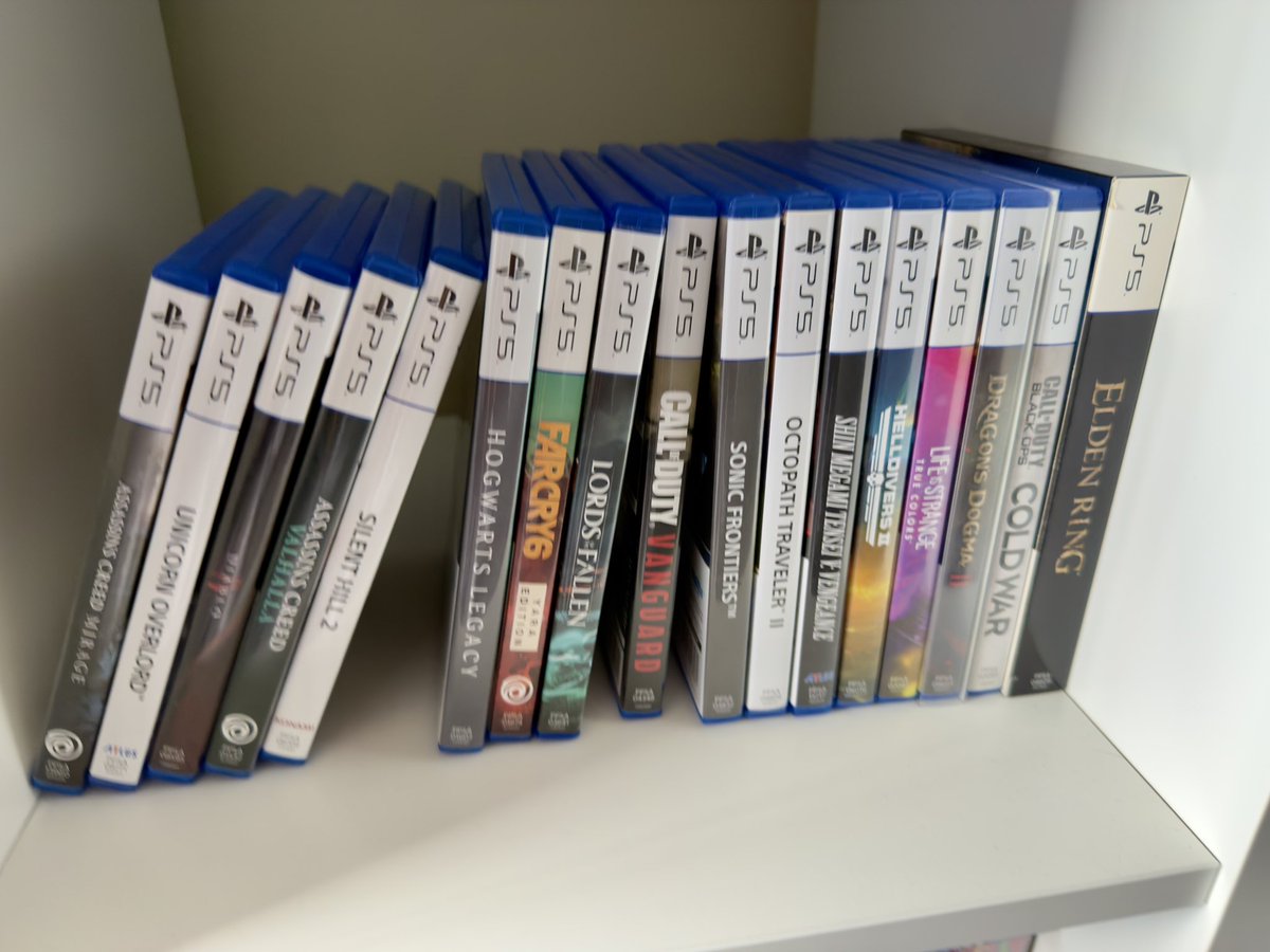 cramtheman's tweet photo. PS5# 76 original bought new PS5 games..think il hit 150+ by the time they cease physical https://t.co/yheI6pBqtn