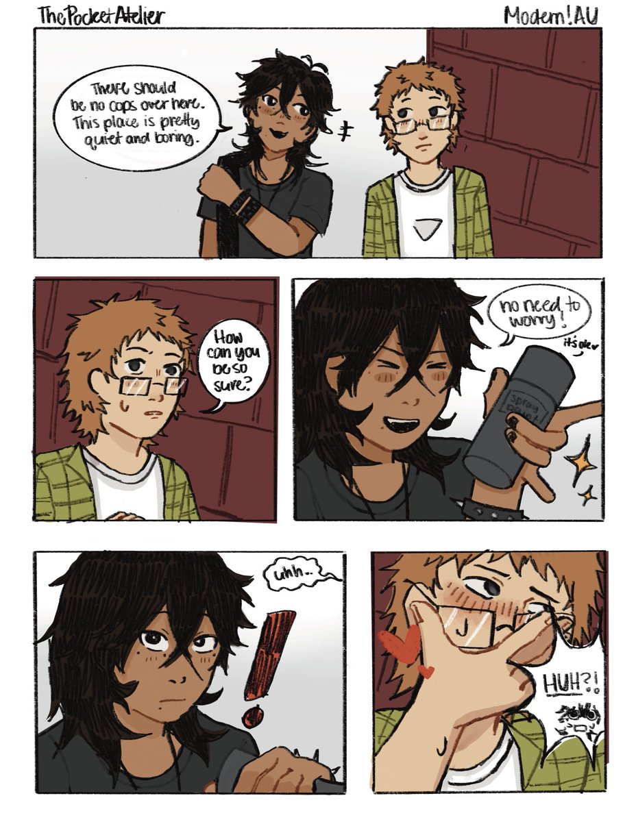 Apocketatelier's tweet photo. Coustas x Tartah Modern AU Comic 🪶🌱 Punk Coustas x Cozy Casual Tartah 
#coustas #custas #modernau #comic #tartah #coustah #witchhatatelier #wha https://t.co/dtpII8a2g1