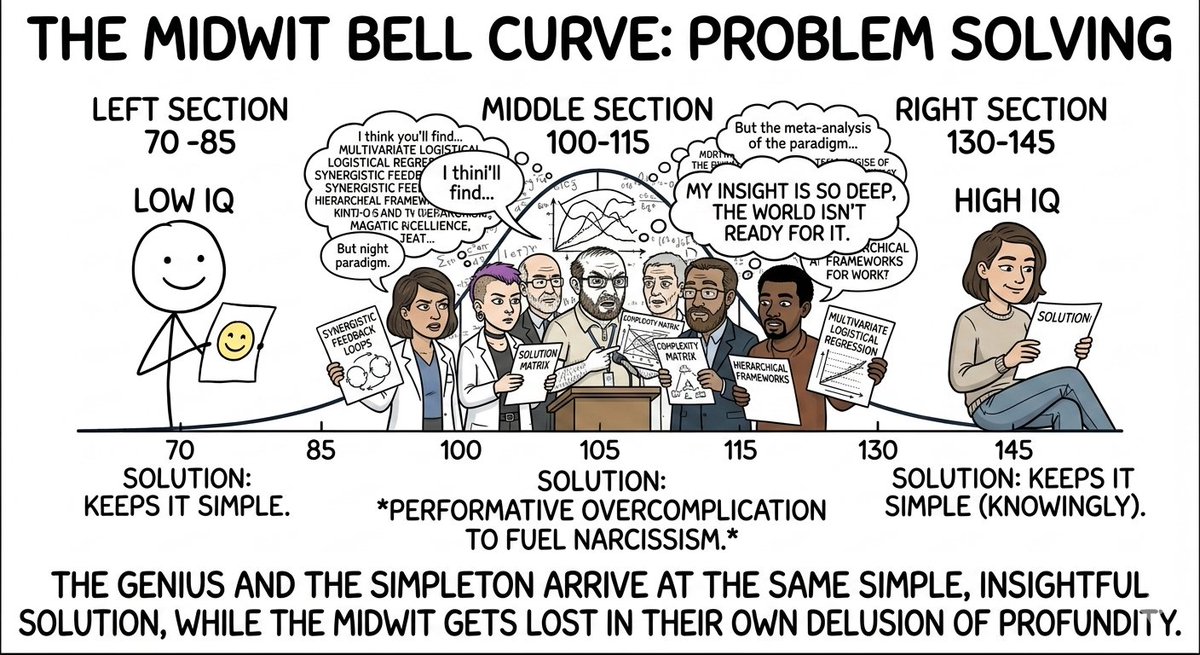 SquealerWise's tweet photo. @FavazzoDom63444 @MAGAVoice My new favorite word is "Midwit". Seems like the world is inundated with these "pseudo intellectuals" who think they're profoundly smart but actually lack deep, original critical thinking. And are easily led around by their noses. https://t.co/d4GyX0TAXG