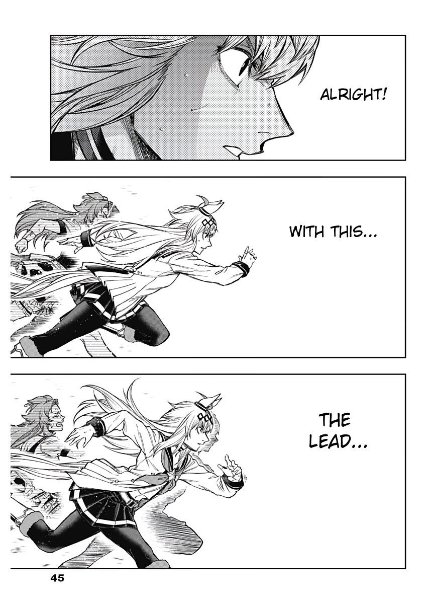Delta60510's tweet photo. Yaeno Muteki drawing on the strengths of every rival who challenged Oguri before her to finally overtake her was such a fascinating moment. Also great volume cover of her.
#umamusume #manga #oguricap #yaenomuteki https://t.co/bdE1w4Qaz0