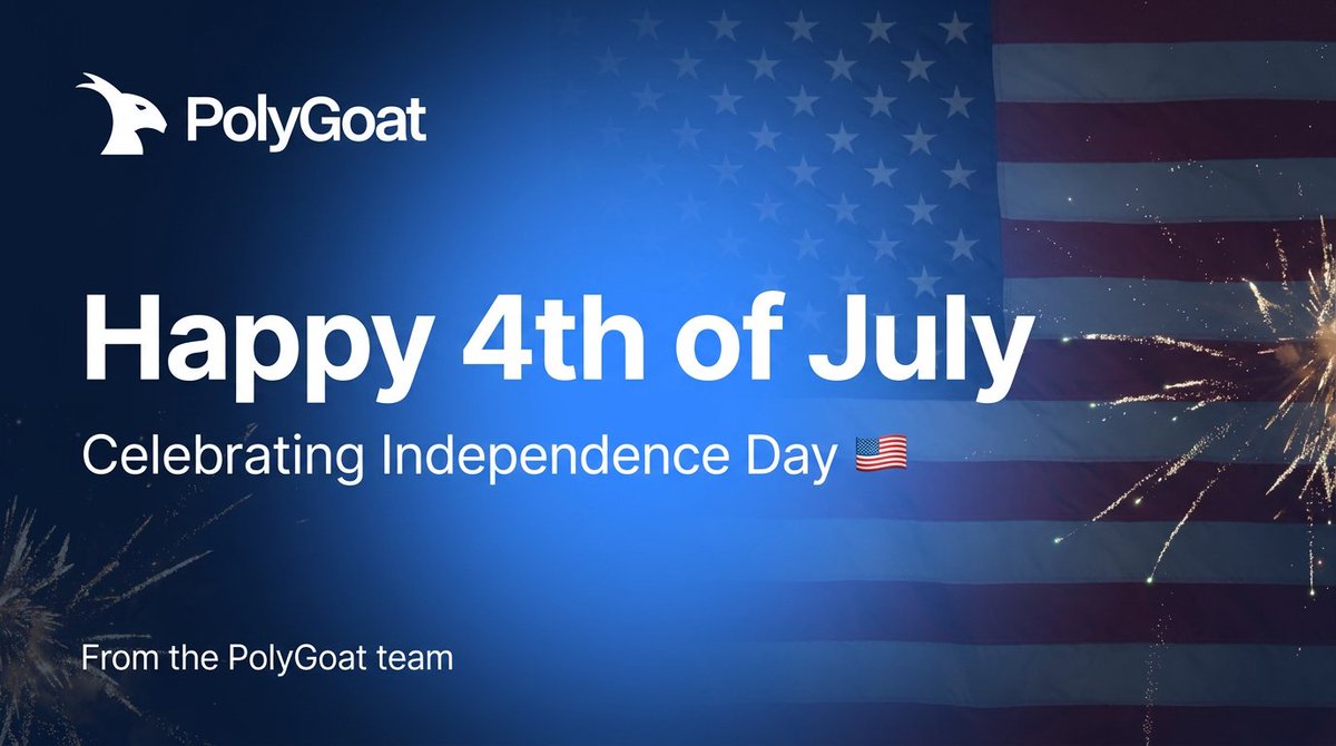 polygoatbot's tweet photo. 🇺🇸Happy 4th of July🇺🇸

Wishing our US community a safe and happy Independence Day - enjoy the celebrations, time with family and friends, and some well‑deserved rest. https://t.co/cbgZOZq1yM