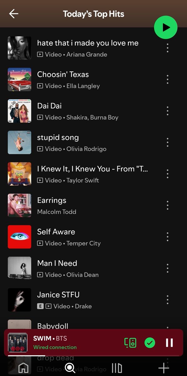 busandolliez's tweet photo. Need y'all to understand that we are quite literally battling songs with massive playlisting and very evident push from their US labels meanwhile Swim is 3 spots away from leaving the only Spotify chart we're still in that has any reach. We have zero support. LOCK IN PLEASE https://t.co/XeO3EXXW1u