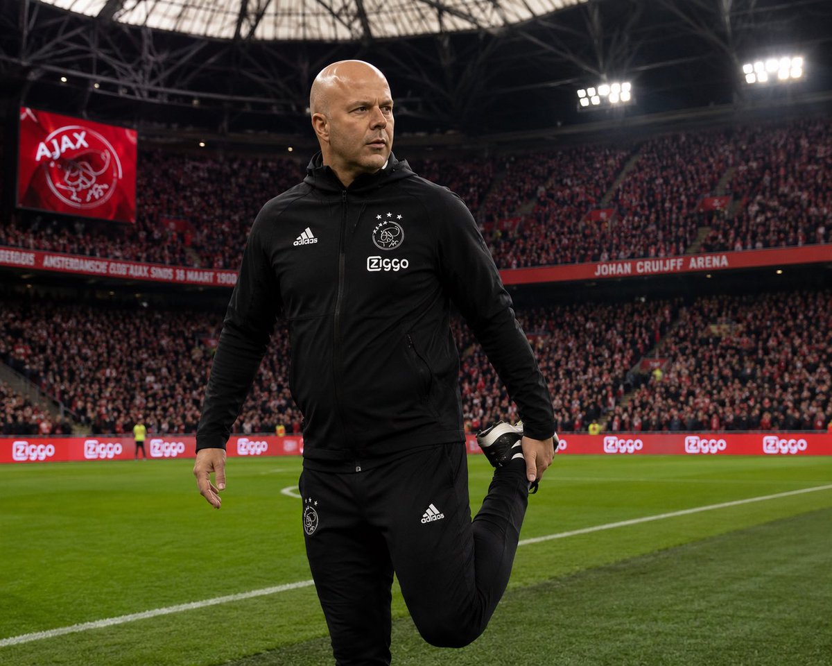 jordibeeksma's tweet photo. Arne Slot loopt zich al warm. #Michelout #Ajax https://t.co/c4u23U7CCU