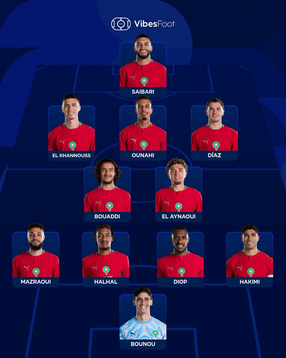FPLMeshaL's tweet photo. 🚨🚨🚨— عاااااااااااااااااااااااااااااااااااااجل :

تشكيلة المغرب 🇲🇦 امام كندا 🇨🇦 اليوم!!!

بونو ، حكيمي ، ديوب ، دياز ، صيباري أساسيين. ✅✅ https://t.co/vKADScK3xG