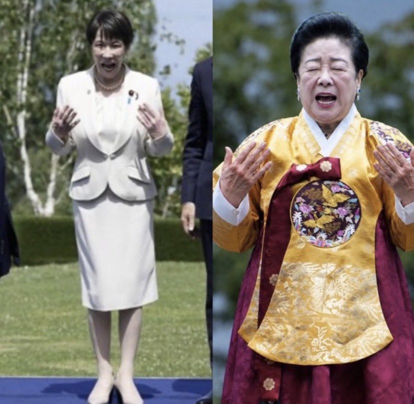 2026nyannyan's tweet photo. 何がキモいってこいつは自分の事
綺麗だと勘違いしているとこ
G7で統一教会ポーズを信者向けに
アピールするとか正気の沙汰ではない
#統一教会 https://t.co/kzVhq22T3I