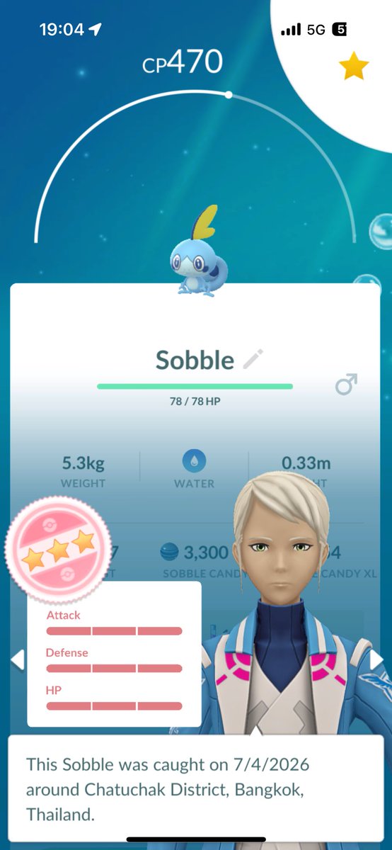 DaryGoTH's tweet photo. #Sobble comm day result with 2 hundos #PokemonGo #PokemonGoTH #ポケモンGO #โปเกมอนโก #PokemonGOApp #CommunityDay https://t.co/UW5UtdI5uz