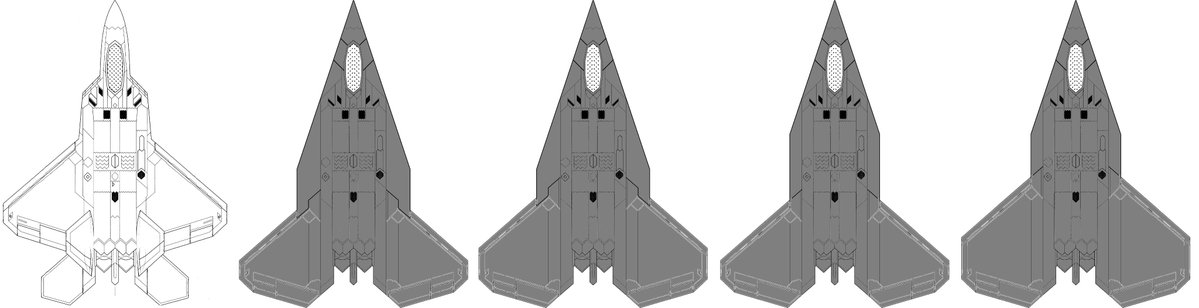 Low_IQ_Techie's tweet photo. F-22 Raptor + SR-72 Dark Star = SF-94 Dark Raptor. 👀😳
V-6a, 6b, 6c, 6d Strike Fighter concept fan-art.
#USAF #F22Raptor #SR72DarkStar #Stealth #LockheedMartin #FighterJet https://t.co/cbKKtEw4im