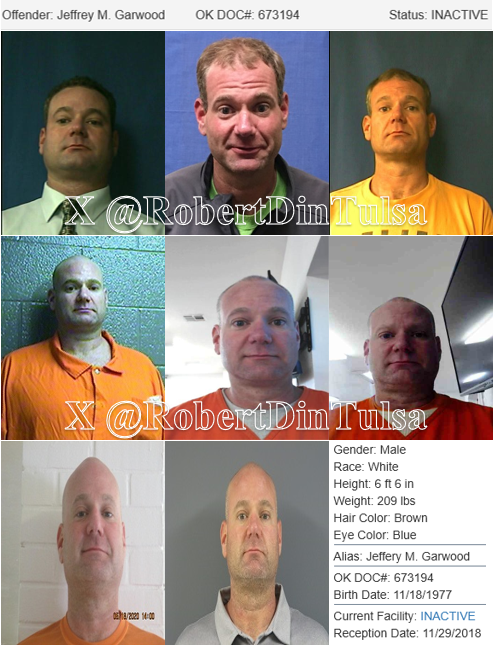 RobertDinTulsa's tweet photo. Tulsa Double Murder Suspect Captured Overnight and no one will identify him.  OK.  I will.
Jeffery Michael Garwood.  DOB 11/18/1977.

Here's the timeline from the scanner and various online reports:
One news outlet has it starting at the 6000 block of S 941st E Ave at 8 PM.  That's incorrect.

8:27:09 PM - TFDs E28 & L20 responded to a retirement community at 63rd and 91st E Ave for an 83-year-old male that appeared to be DRT/DOA.  It sounded like a total clusterfuck.  The staff couldn't connect the firefighters to the patients.

26 MF'ing minutes later → 8:53:05 PM - Found them.  Two patients.  Both DRT.  Roll TPD.  Based on that alone, this investigation is going to spiderweb.

OHP was notified at 11:52:34 PM that TPD requested a canvas of the service area / BOLO starting 16 minutes earlier (at 23:36) on Hwy-169 northbound from 11th for a homicide suspect driving a red Chevy Colorado and possibly armed with a handgun.

7/4/2026 12:00:54 AM – OHP arrives on scene.

12:01:28 AM – TFDs E15 & E17 responded to the 7400 block of East I-244 in the westbound lanes, possibly closer to Sheridan. The red Chevy Colorado ran into another unoccupied/parked vehicle.

12:03:20 AM – OHP notifies dispatch that he needs EMSA ASAP.

12:07:18 AM – E17 arrives and notices guns are drawn and advises E15 to back off.

12:07:46 AM – The driver of the red Chevy Colorado is confirmed as the homicide suspect. TPD is on scene. Telling EMSA to move away.

12:13:56 AM – More OHP arriving on scene. Shutting down all lanes. Diverting traffic onto Sheridan.

12:18:23 AM – Shit got a little harry. Emergency radio traffic only.
Radio comms stopped.

Barricaded?
Not exiting / following commands?
Neither. He was trapped in the wreckage.

12:35:19 AM – TPD has the suspect in custody → transported to a hospital.  TPD is taking over the scene.

12:41:06 AM – One lane open. TPD is taking over the scene.

FYI: You won't find that info anywhere else because no one has it to copy and paste from.
