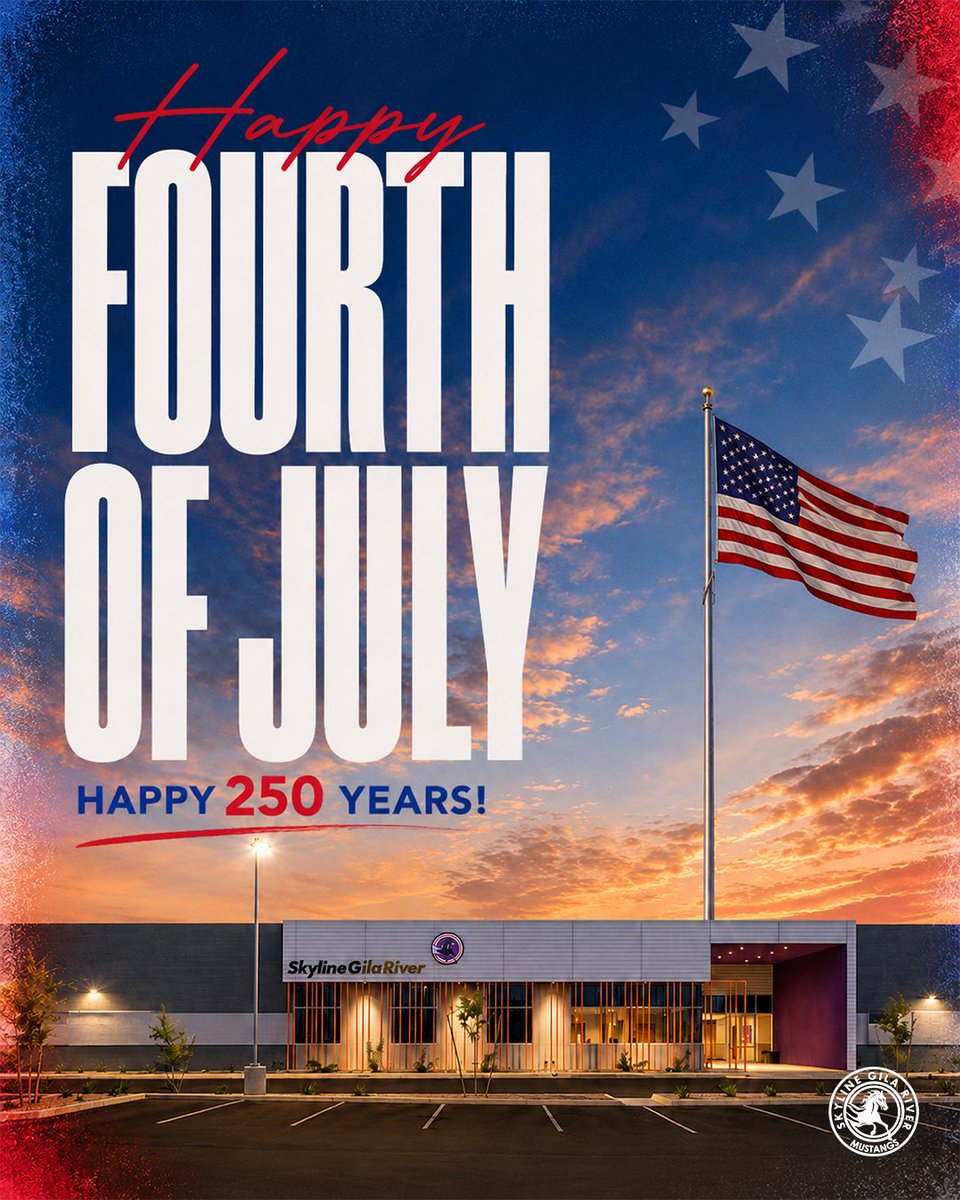 skylinegila's tweet photo. Happy 250 Years! 🇺🇸❤️💙
Celebrating 250 years of freedom, opportunity, and community. Wishing our students, families, staff, and supporters a safe and joyful Fourth of July! https://t.co/AnpQedYieh