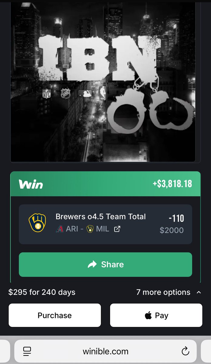 DiscordExpose1's tweet photo. @incarceratedbob Those 7 straight winners on @winible ⚾️ is feeding families right now IB 💰💰💰 we love you more! https://t.co/9qLADKdTE0