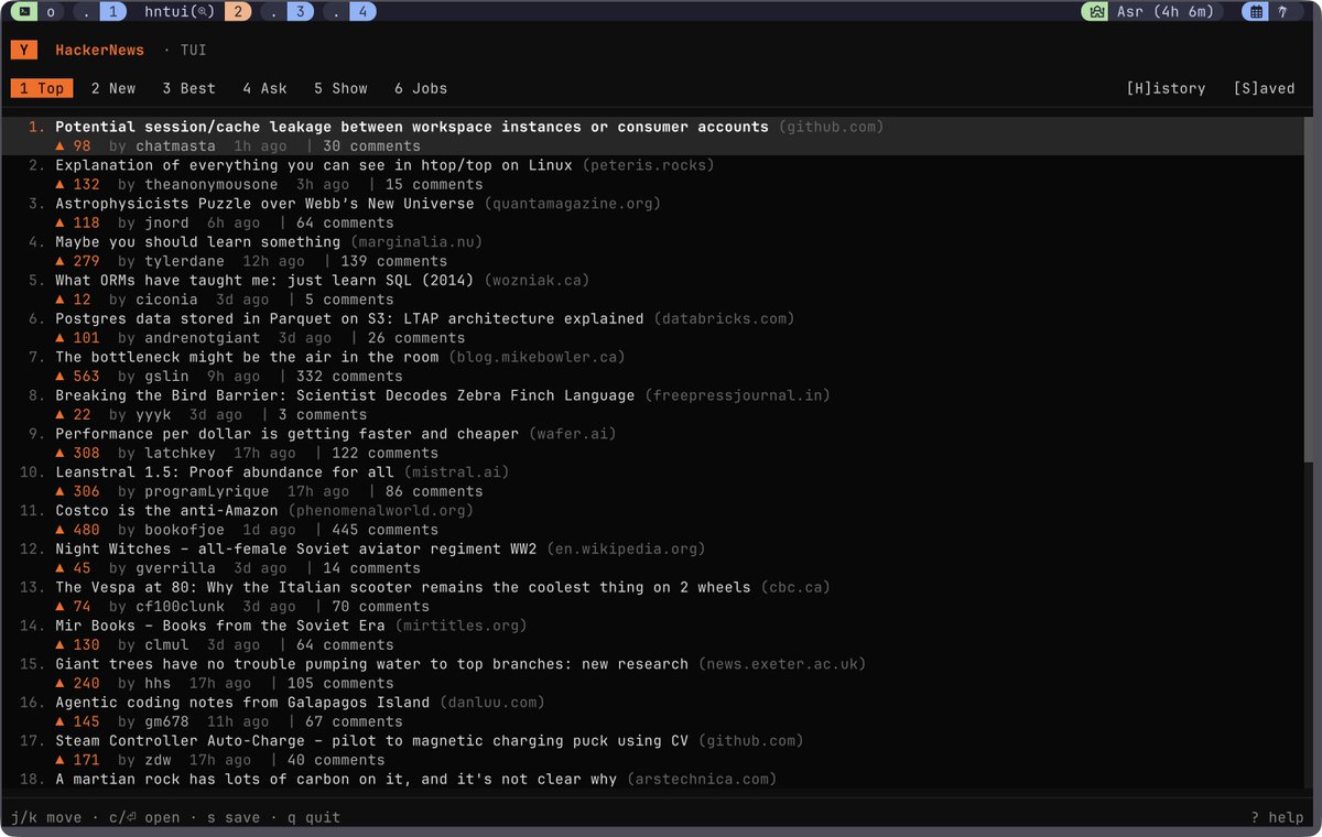 lowly_dev's tweet photo. i made it to the front page of hackernews!

with my terminal B) https://t.co/vQpyzB09Hh