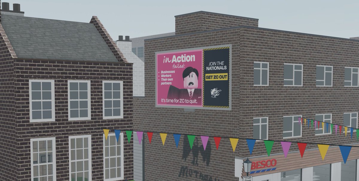 RXNationalParty's tweet photo. ⚠️👏Today, the Nationals have been able to spread the truth about this government in Westbridge.

🦥🟣Inaction's leader, ZCInvestor, is harming the private sector and hindering activity on Westbridge.

🇬🇧⚫️The Nationals, unlike the government, stand with Westbridge. https://t.co/4LocoSqHj3