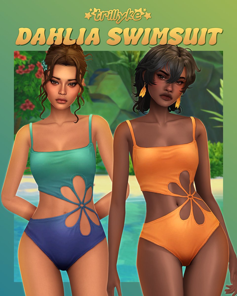 trillyke's tweet photo. A lovely little swimsuit with a flower shaped cutout! Fun design to show off at the beach and probably a nightmare to tan in hehe 🌞

Early access on my Patreon! ⬆️
Public release: 18th July, 2026 https://t.co/z9qIey8nPB