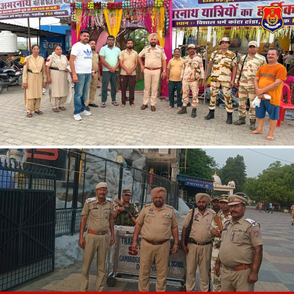 PP_Hoshiarpur's tweet photo. Hoshiarpur Police has ensured strong security arrangements for the ongoing Amarnath Yatra. Patrolling, nakabandi and dedicated teams are in place to ensure a safe journey for all pilgrims.
#AmarnathYatra2026 #SafeYatra https://t.co/jeqDNUtK7c