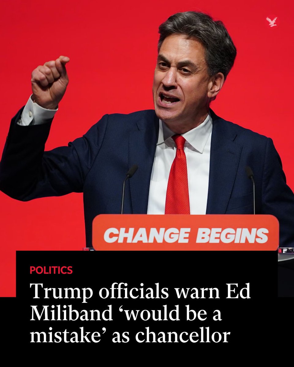 Independent's tweet photo. High-ranking members of the Trump administration have reportedly warned that it would be a “mistake” for Andy Burnham to appoint Ed Miliband as chancellor.

Read more: https://t.co/C4Tfr5qHMy https://t.co/RJpidrFDit