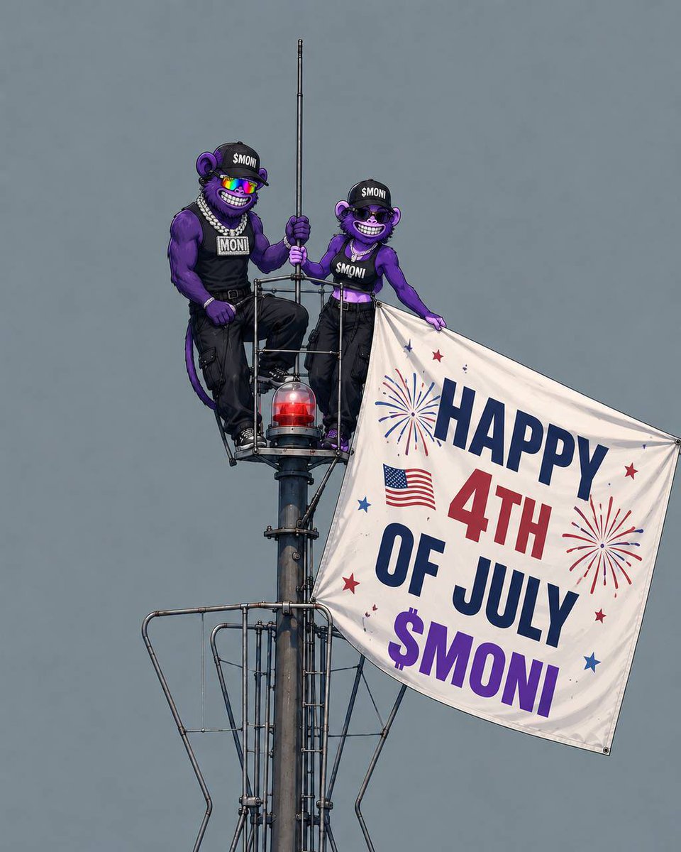 ourkelli0147's tweet photo. @LordEmo 🇺🇸 Happy 4th of July from the $MONI fam! 🦍💜

While everyone celebrates freedom, we’re celebrating conviction.

The strongest communities aren’t built in one day they’re built every single day.

$MONI is just getting started.
LFG. 🚀🔥 https://t.co/kt3A8FnQXh