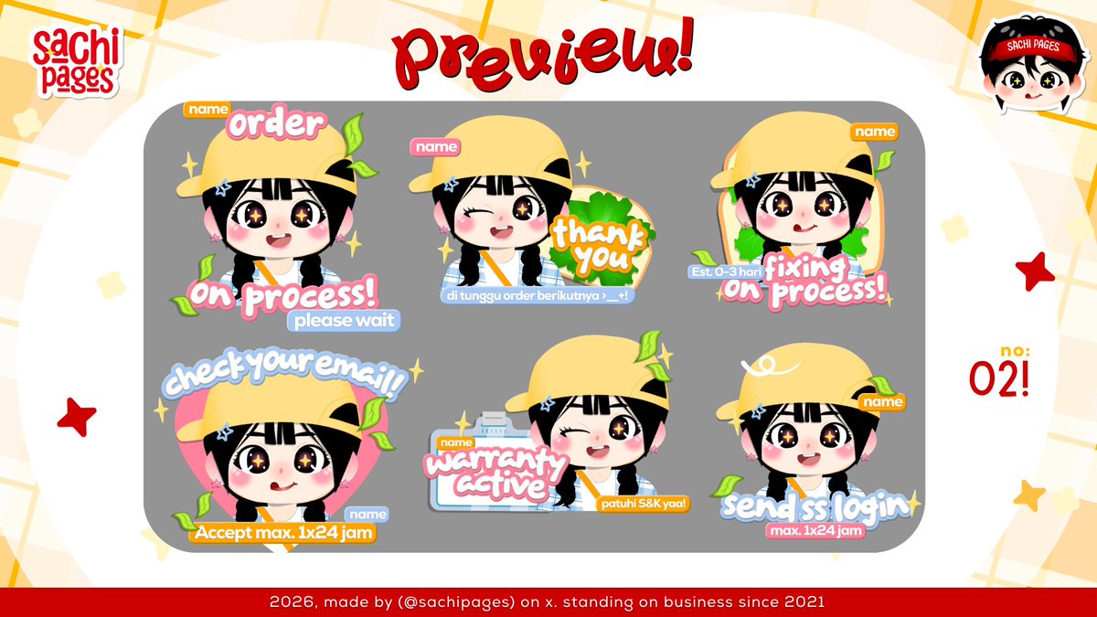 sachipages's tweet photo. 𐔌🍟 𐦯   any interaction will be appreciated >__<  !

   halo!   . .   aku   ada   8   sticker   pack   ready   stock   yang   bisa   di-rename   dengan   harga:   35k!   (  >___ O  !! )  feel   free   to   dm   me   if   you  are   interested!  . .  ꒱ 🍤! 

tags :: #bealanja https://t.co/CpAbSbevV2